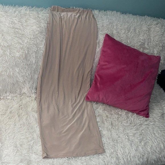 LONG TAN FITTED MAXI SHIRT - Picture 5 of 5